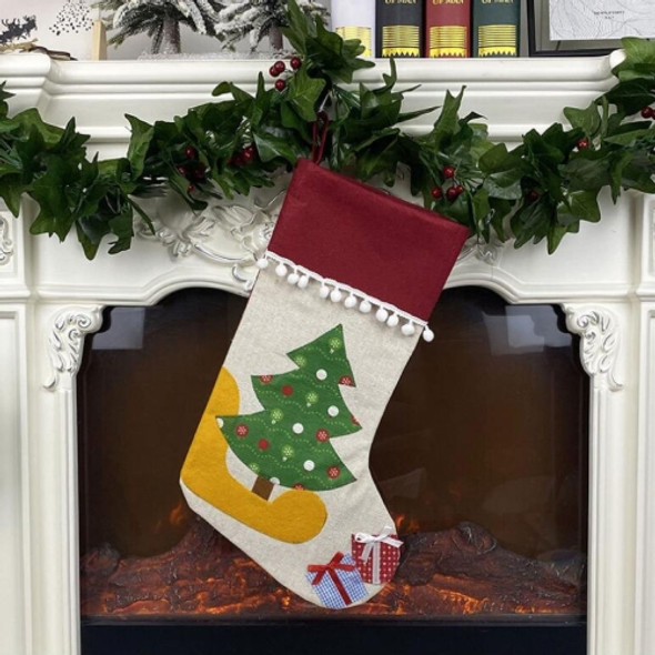 Christmas Socks Gift Bag Children Christmas Decoration Gift Socks Supplies Christmas Tree Pendant(Christmas Tree)