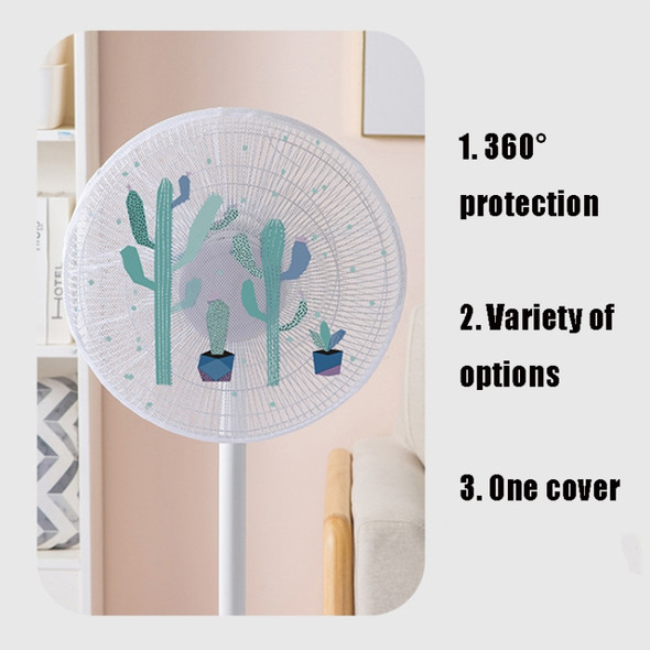 10 PCS Floor-standing Fan Cover Child Safety Anti-pinch Flashlight Fan Cover All-inclusive Protection Three-dimensional Fan Net Cover, Size: 16 Inch(Cactus )