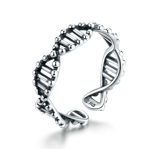 S925 Sterling Silver Ring Vintage Open Ring DNA Shape Ring