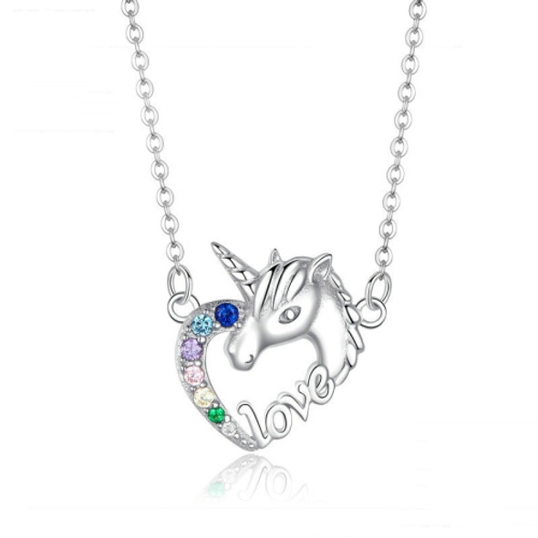 S925 Sterling Silver Necklace Cute Animal Unicorn Necklace