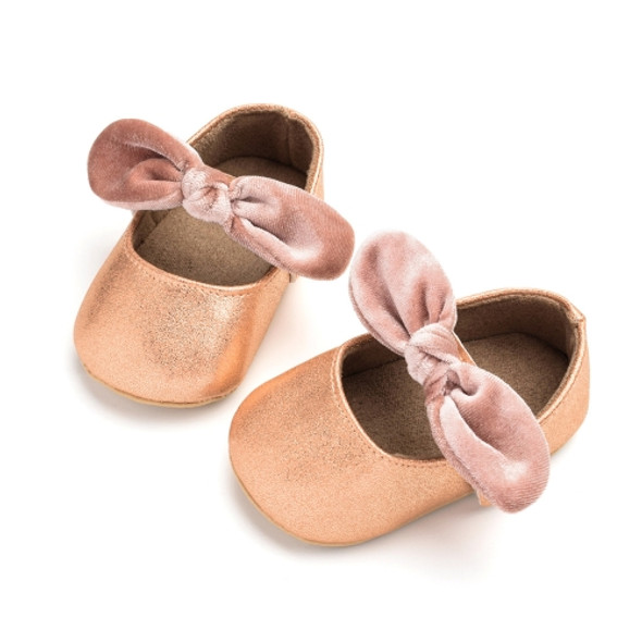 Baby Girl Toddler Shoes Newborn Soft Cloth Shoes Princess Shoes Flat Shoes, Size:12(Gold)