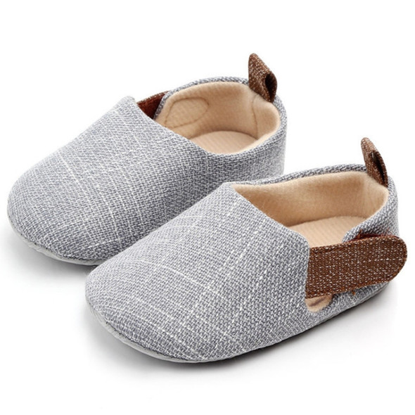 Infant Foot Care Soft Sole Non-slip Shoes 0-1 Year Old Baby Toddler Shoes, Size: Inner Length 11cm(Light Gray)