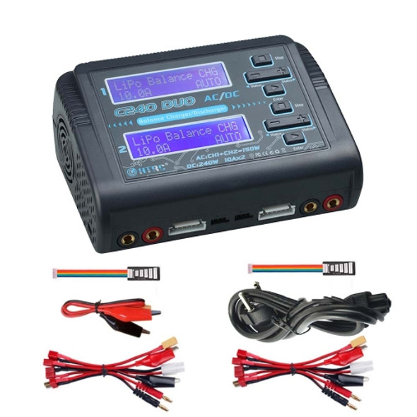 HTRC C240 Balanced Lithium Battery Charger Remote Control Airplane Toy Charger, Specification:EU Plug