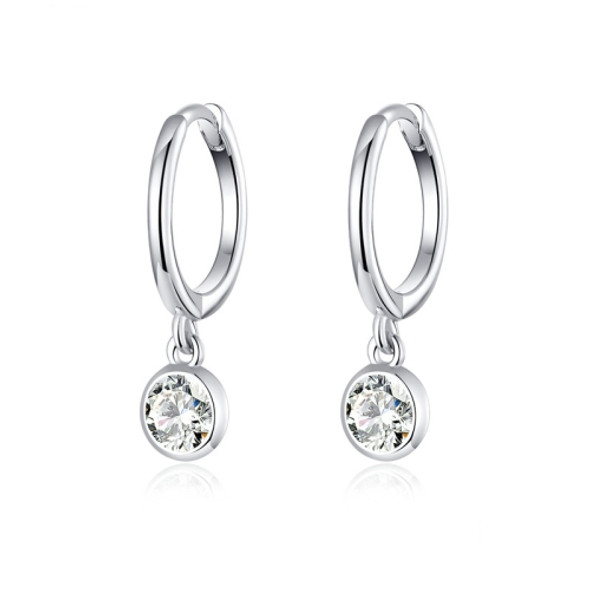 S925 Sterling Silver Platinum-plated Earrings Temperament Zircon Earrings