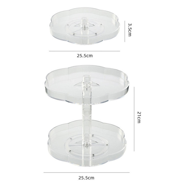 Kitchen Transparent Rotatable Condiment Storage Turntable Double-Layer Multi-Function Shelf
