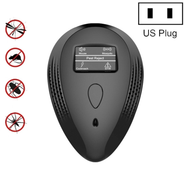 2 PCS Three-in-one Household Ultrasonic Electronic Mosquito Repeller, Style:US Plug(Black)