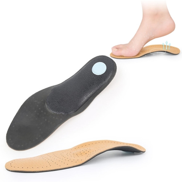 1 Pair Breathable Sweat-Absorbing And Shock-Absorbing Leather Arch Correction Insole, Size:39-40