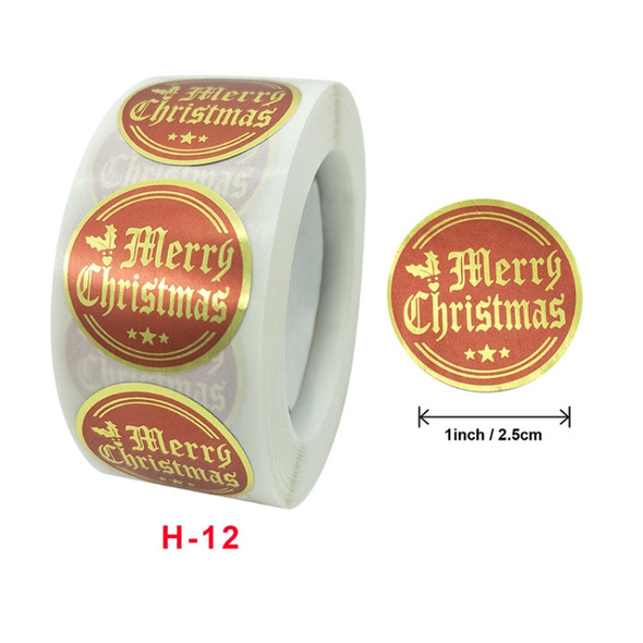 5 PCS Christmas Holiday Decoration Gift Sticker Label, Size: 2.5cm / 1inch(H-12)