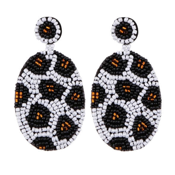 2 Pairs Handmade Beaded Rice Bead Earrings Female Retro Earrings(White E68690)