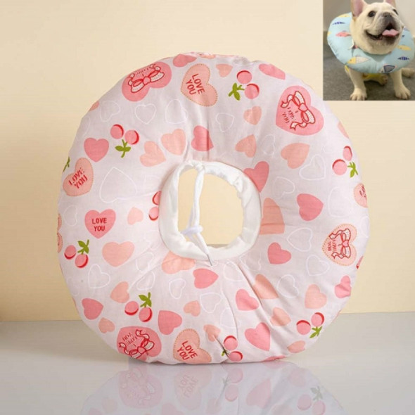 2 PCS Cat Anti-Lick And Anti-Bite Soft Ring Dog Collar Pet Supplies, Size:XS(Big Love Pink)
