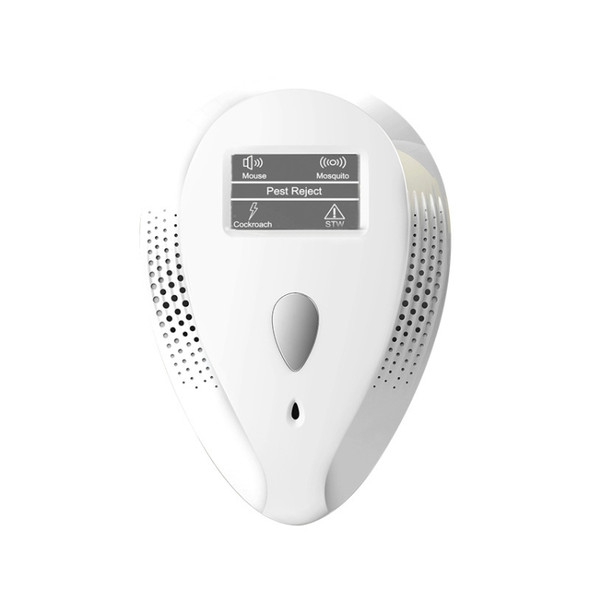 2 PCS Three-in-one Household Ultrasonic Electronic Mosquito Repeller, Style:EU Plug(White)