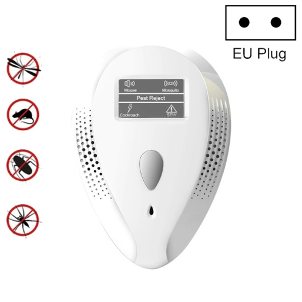 2 PCS Three-in-one Household Ultrasonic Electronic Mosquito Repeller, Style:EU Plug(White)