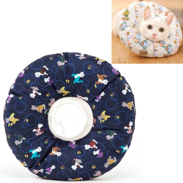 Cat Supplies Detachable Waterproof Anti-Bite Anti-Licking Collar Cat Circle Neck Headgear, Specification: M(Navy Cat)