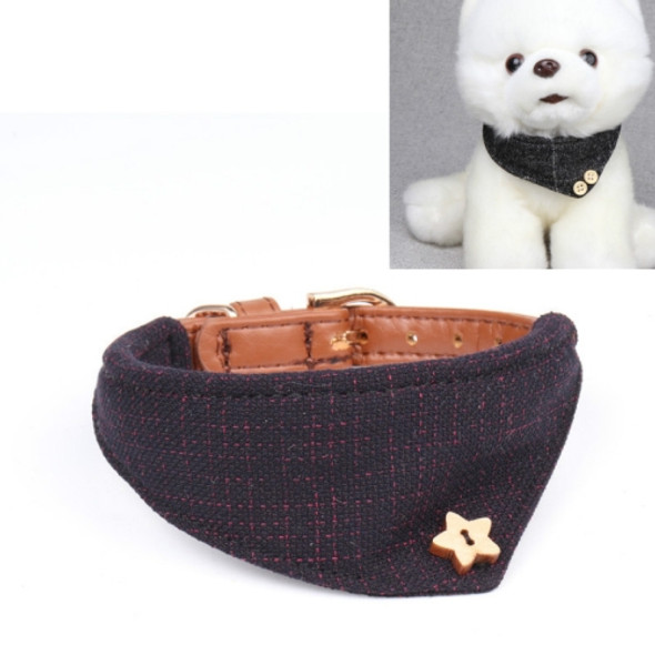 2 PCS Dog Collars Pet PU Triangle Collars, Specification: 1.5x47cm(Navy)