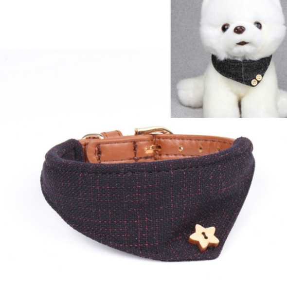 2 PCS Dog Collars Pet PU Triangle Collars, Specification: 1.3x34cm(Navy)