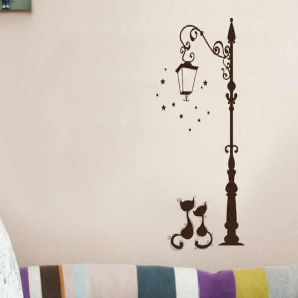 Street Lamp Cat Removed Environmentally Friendly Living Room Bedroom Wall Sticker