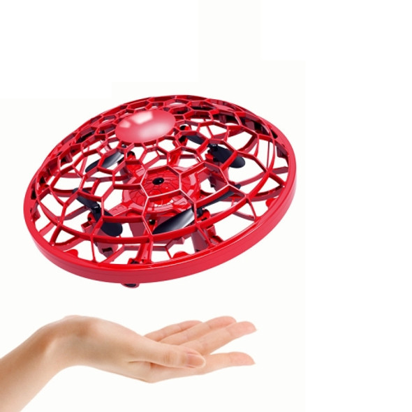 UFO Aircraft Remote Control / Gesture Smart Sensor Four-Axis Mini Drone, Colour: Red（Single Induction）