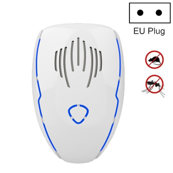 DC-9015 Household Energy-saving Multi-function Variable Frequency Ultrasonic Electronic Mouse and Mosquito Repellent, Style:EU Plug(White)