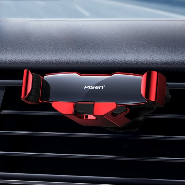 Pisen Car Phone Holder Car Air Outlet Car With Gravity Automatic Induction Support Driving Car Upper Navigation Support Frame(Red)