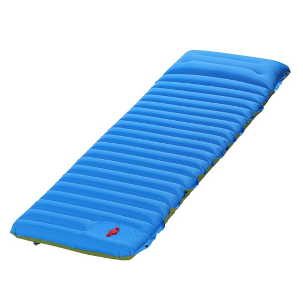 Outdoor Camping Foot Type Automatic Portable Inflatable Bed Beach Mat Picnic Mat Folding TPU Air Cushion(Blue With Green)