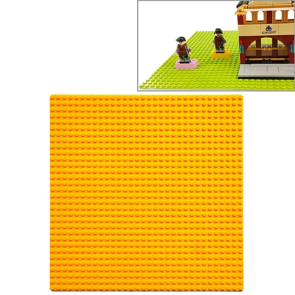 32*32 Small Particle DIY Building Block Bottom Plate 25.5*25.5 cm Building Block Wall Accessories Toys for Children(Yellow)