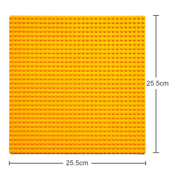 32*32 Small Particle DIY Building Block Bottom Plate 25.5*25.5 cm Building Block Wall Accessories Toys for Children(Yellow)