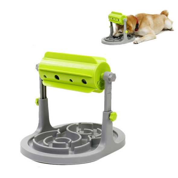 Pet Supplies Cats and Dogs Food Bowl Toy Drum Type Food Leaker Adjustable Food Utensils(Green)