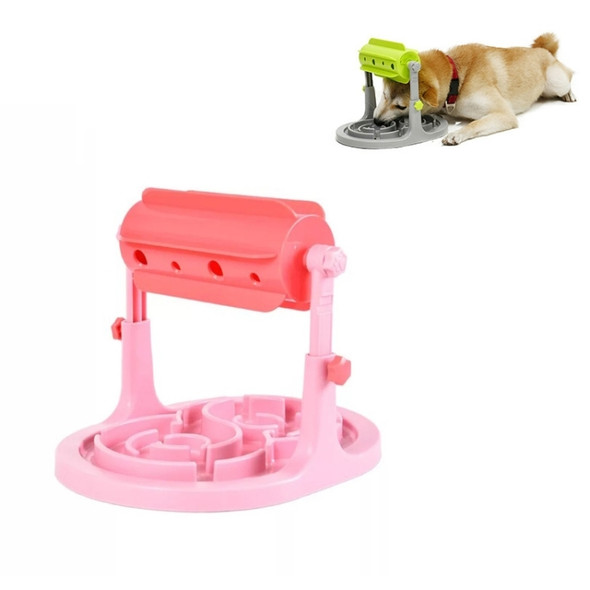 Pet Supplies Cats and Dogs Food Bowl Toy Drum Type Food Leaker Adjustable Food Utensils(Pink)