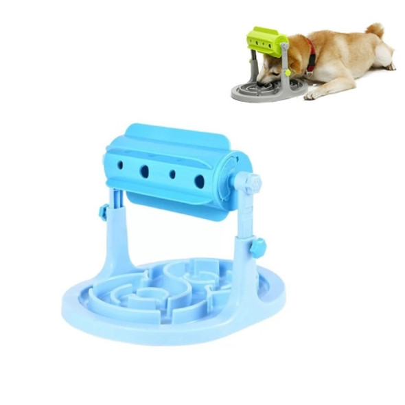 Pet Supplies Cats and Dogs Food Bowl Toy Drum Type Food Leaker Adjustable Food Utensils(Blue)