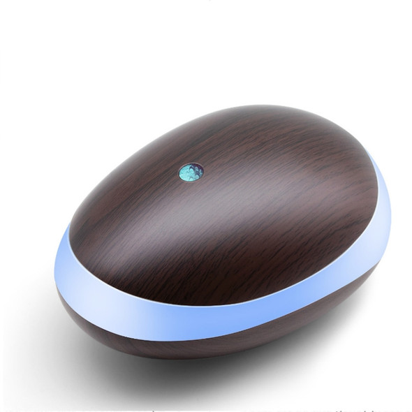 Mouse Wood Grain Essential Oil Air Humidifier Colorful Night Lamp Ultrasonic Aroma Diffuser, Power Plug:EU Plug(Dark Wood Grain)