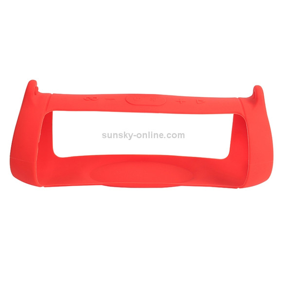 Speaker Portable Silicone Protective Cover with Shoulder Strap & Carabiner For JBL Charge 5(Red)