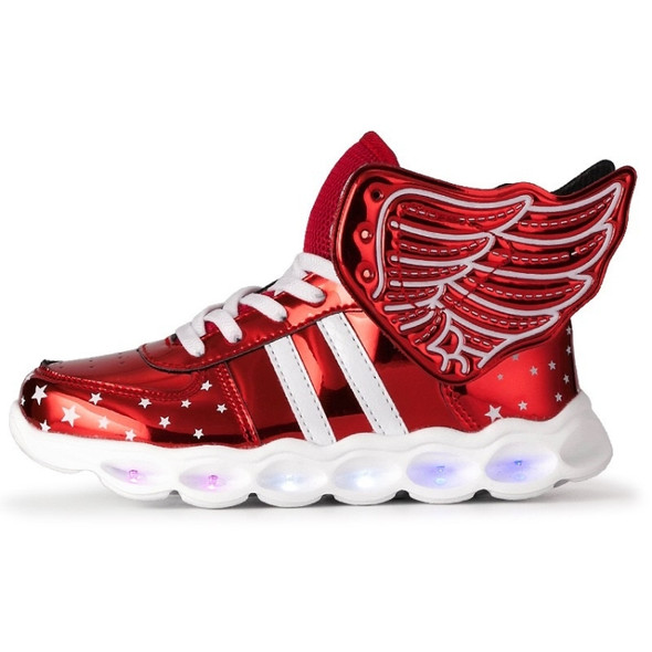 USB Charging Angel LED Light Shoes Comfortable Breathable Casual Shoes (Color:Red Size:30)