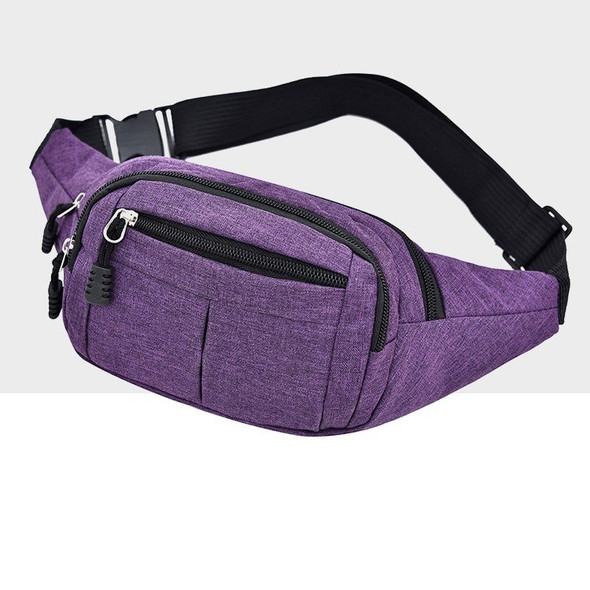 Pure Color Multi-function Casual Pockets Waterproof Chest Bag Waist Sport Bag (Purple)