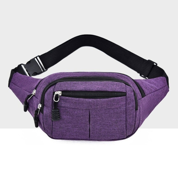 Pure Color Multi-function Casual Pockets Waterproof Chest Bag Waist Sport Bag (Purple)