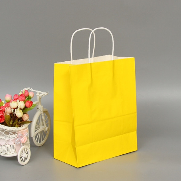 10 PCS Elegant Kraft Paper Bag With Handles for Wedding/Birthday Party/Jewelry/Clothes, Size:42x31x12cm(Yellow)