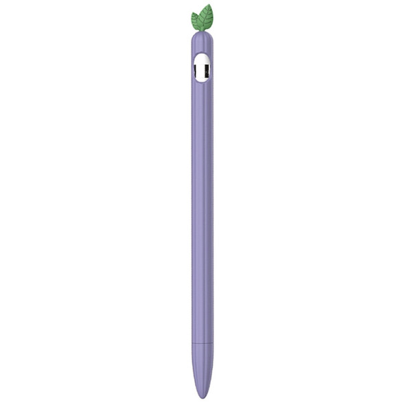 For Apple Pencil 1 Contrasting Color Mint Leaf Silicone Non-slip Protective Cover(Purple)