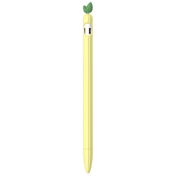 For Apple Pencil 1 Contrasting Color Mint Leaf Silicone Non-slip Protective Cover(Yellow)