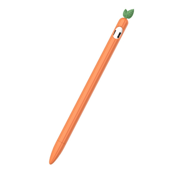 For Apple Pencil 1 Contrasting Color Mint Leaf Silicone Non-slip Protective Cover(Orange)