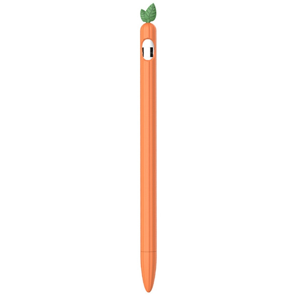 For Apple Pencil 1 Contrasting Color Mint Leaf Silicone Non-slip Protective Cover(Orange)