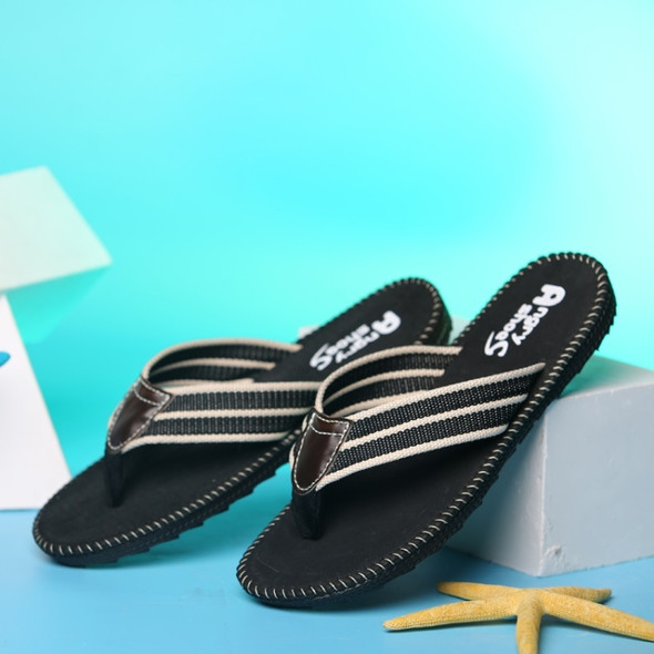Lightweight Comfortable Breathable Non-slip Wearable Denim Slippers for Men (Color:Black Size:41)