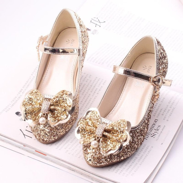 Fashion Sequins Lightweight Princess Shoes Student Dance Shoes (Color:Gold Size:33)