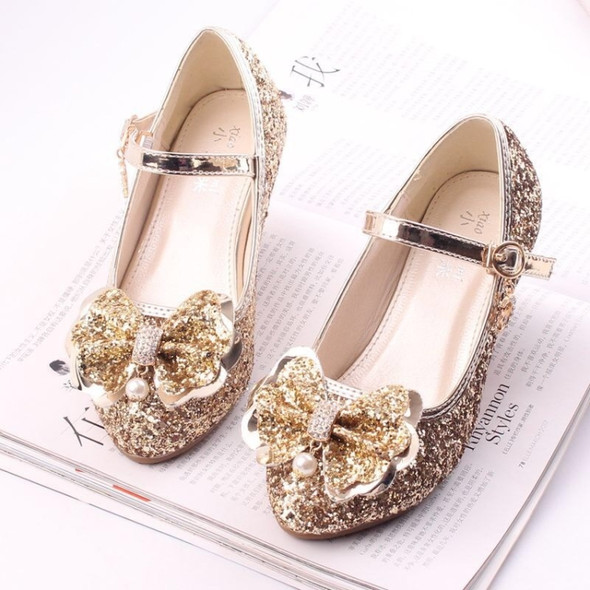 Fashion Sequins Lightweight Princess Shoes Student Dance Shoes (Color:Gold Size:30)