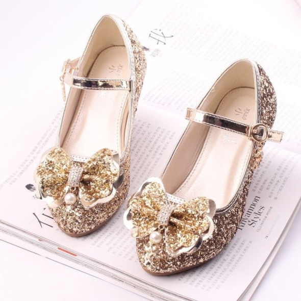 Fashion Sequins Lightweight Princess Shoes Student Dance Shoes (Color:Gold Size:32)