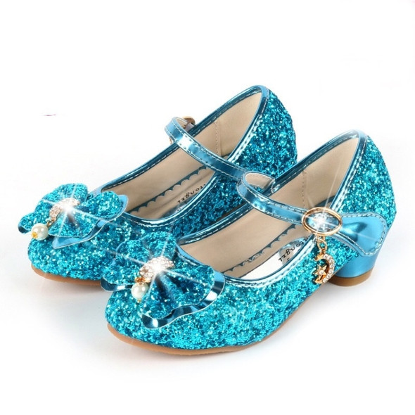 Fashion Sequins Lightweight Princess Shoes Student Dance Shoes (Color:Blue Size:27)