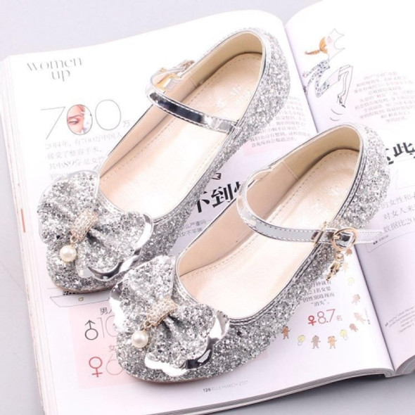 Fashion Sequins Lightweight Princess Shoes Student Dance Shoes (Color:Silver Size:38)