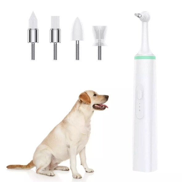 Pet Electric Toothbrush Tooth Polisher Oral Cleaning Plaque Removal Tool(Green)