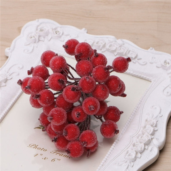 2 PCS 12mm Simulation Berry Frost Red Small Fruit Foam Berry DIY Accessories Flower Arrangement Material(Red)
