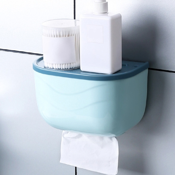 Toilet Punch-free Waterproof Wall-mounted Plastic Drawer Tissue Box(Green)