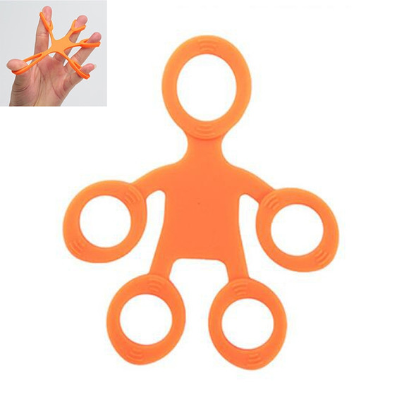 Humanoid Silicone Finger Puller Finger Force Wrist Exercise Pull Ring(Orange)