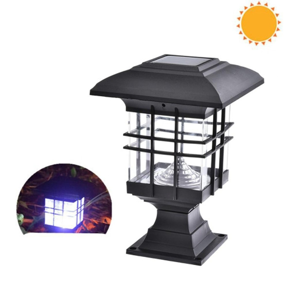 Solar Pillar Light Outdoor Waterproof Decorative Garden Lawn Wall Lamp(White Light)